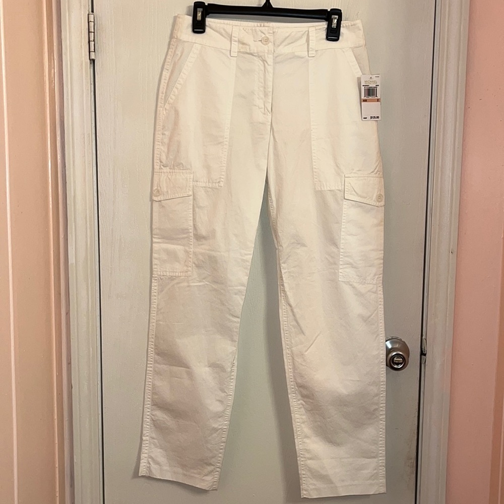 NWT Michael Kors White Cargo pants